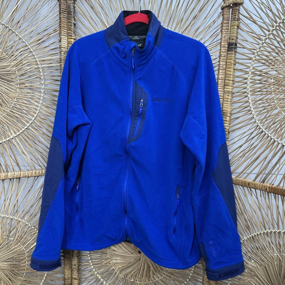 Men's‎ Marmot Gore Wind Stopper Blue Fleece Jacket Sz Large Windstopper